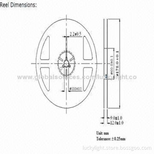 Lucky Light High-quality 0603 Package Blue Chip LED, 3.4V Forward Voltage